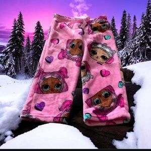 PJs By LOL Surprise Pajama bottom winter weight soft fleece size 4  pink brown …